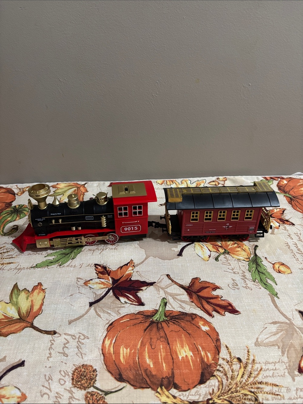 Red Vintage-Style Toy Train Engine & Car Set